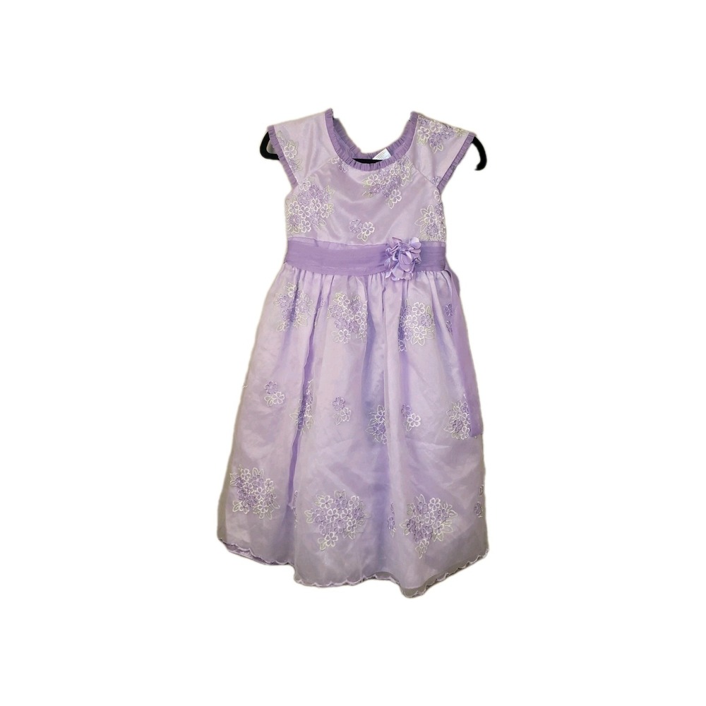 Title (SEO Optimized)Joan Calabrese‎ Girls Lavender Floral Dress Size 10...